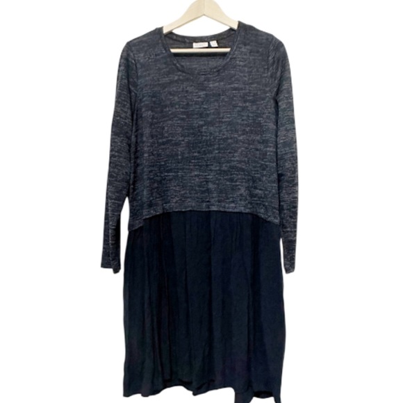 LOGO by Lori Goldstein Soft Stretchy Black & Gray Heathered Dress - Size Large - Picture 1 of 4
